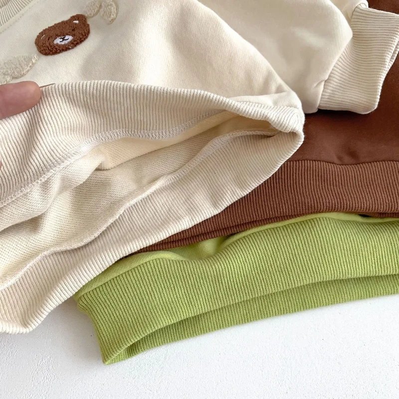 2023 Autumn Newborn Baby Clothing Set Long Sleeve Cartoon Pattern Pullover Sweatshirt Tops+Jogger Pant 2PCS Tracksuit Clothes image 4