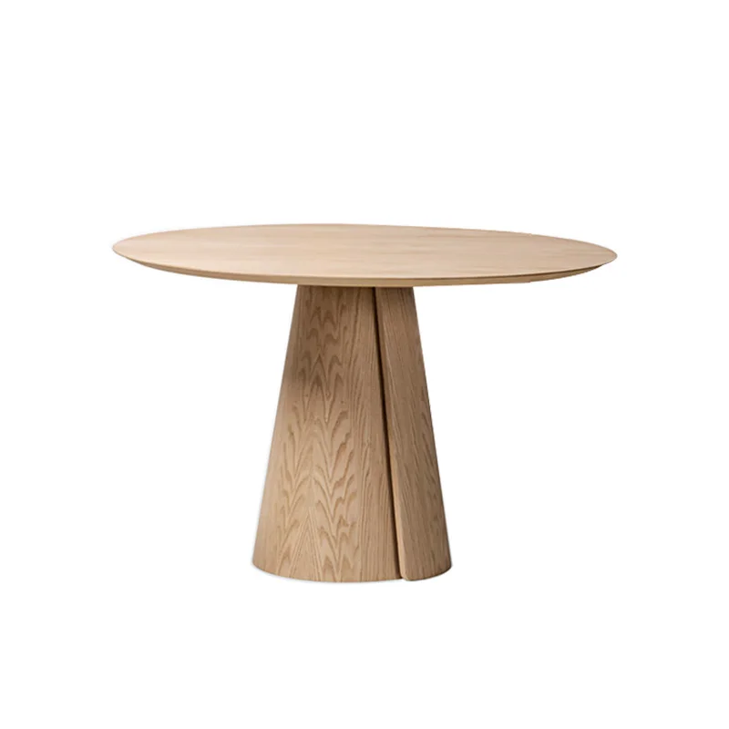 

Ji Ji feng log color white oak dining table negotiation table coffee table round table