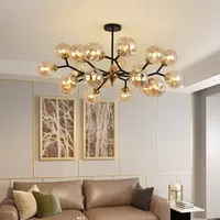 Nordic Modern Chandeliers Vintage Luxury Glass Bubble Lamp for Dining Room Kitchen Living Room Bedroom Indoor Led Lights Fixture