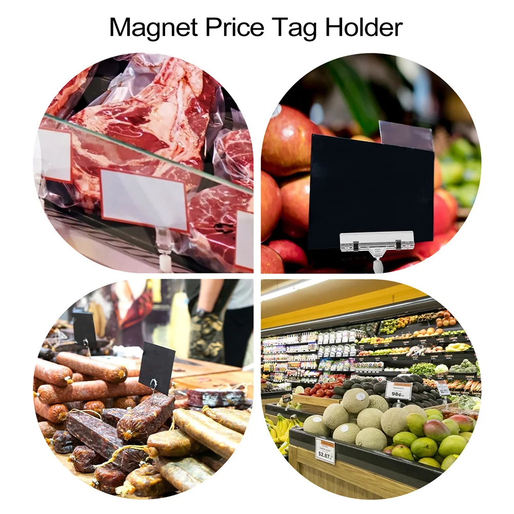 

6Pcs Magnetic Label Holder Price Tag Clip Strong Hold Easy Carry for Retail Shop Sign Display Chalkboard Sign Price Tag Clamp