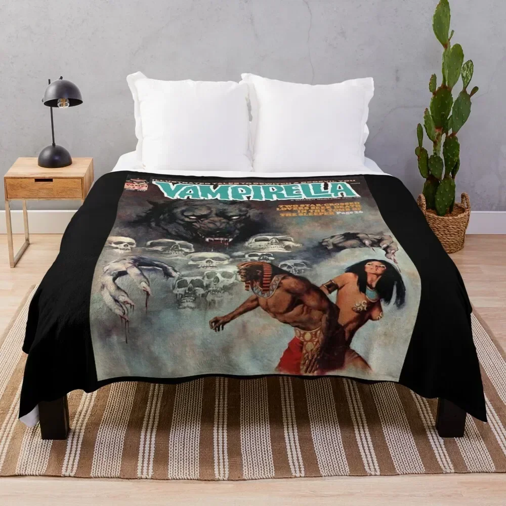 

YEP, ANOTHER GREAT VINTAGE VAMPIRELLA MAGAZINE COVER! Throw Blanket Cozy Napping Blanket Gift for Mom Dad