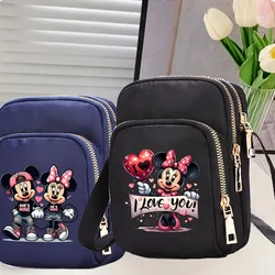 2024 Disney Mickey Minnie Mouse  Nylon Crossbody Bag for Women Fashion Portable Casual Underarm Bag Students Cross Body Bags