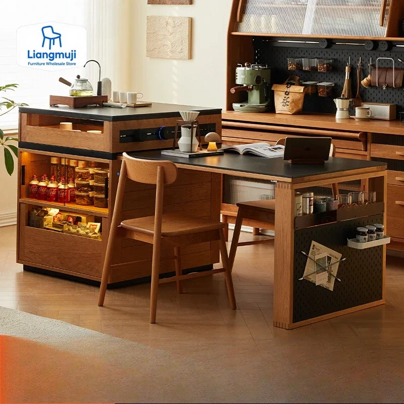 

Socket Design Glass Tables Black Light Italian Restaurant Island Dining Tables Extensible Kitchen Mesa Comedor Furniture