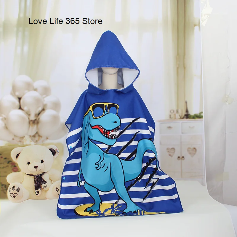 

Cartoon Microfiber Towel For Kids Swimming Bath Hooded Cloak Printed Children's Cape Baby Shower Poncho Bathrobe For Grils Boys