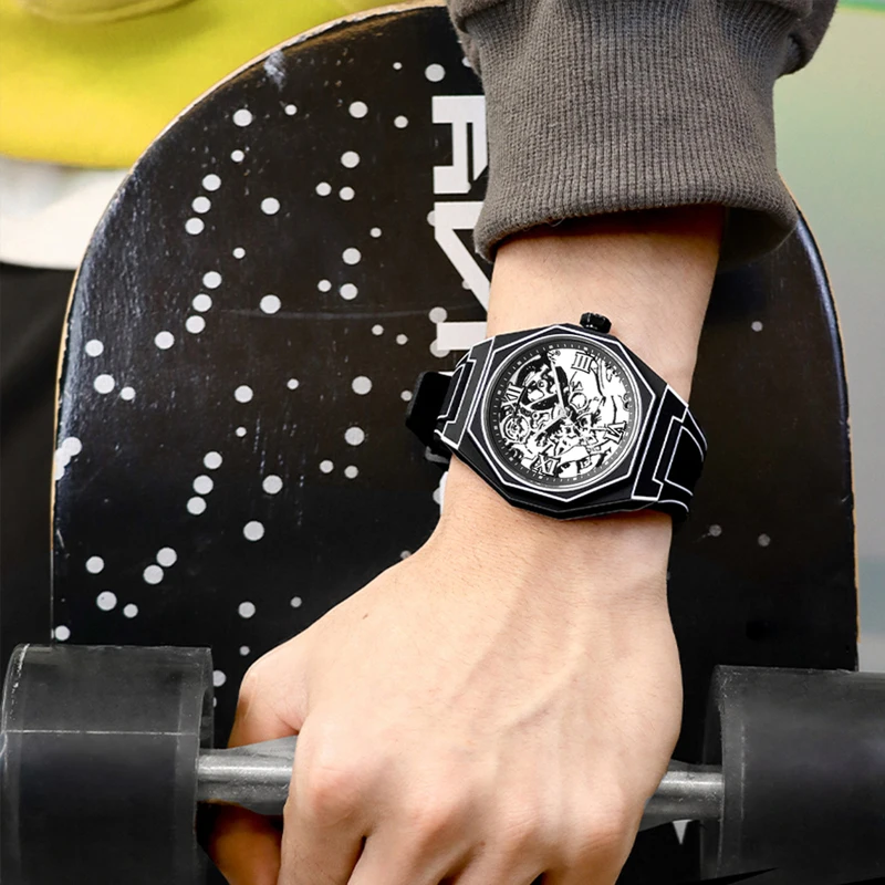 

Мужские кварцевые часы с аниме-элементом для молодых студентов, универсальные часы, модные крутые стильные мужские и женские кварцевые часы