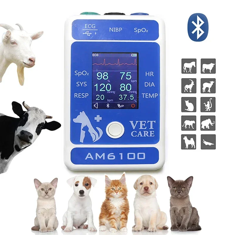 Vet Bluetooth Hanheld Supervise  Blood Pressure SPO2 Temp Pluse Oximeter Probe ARM Circufere Supervise Pet Hospital Clinic