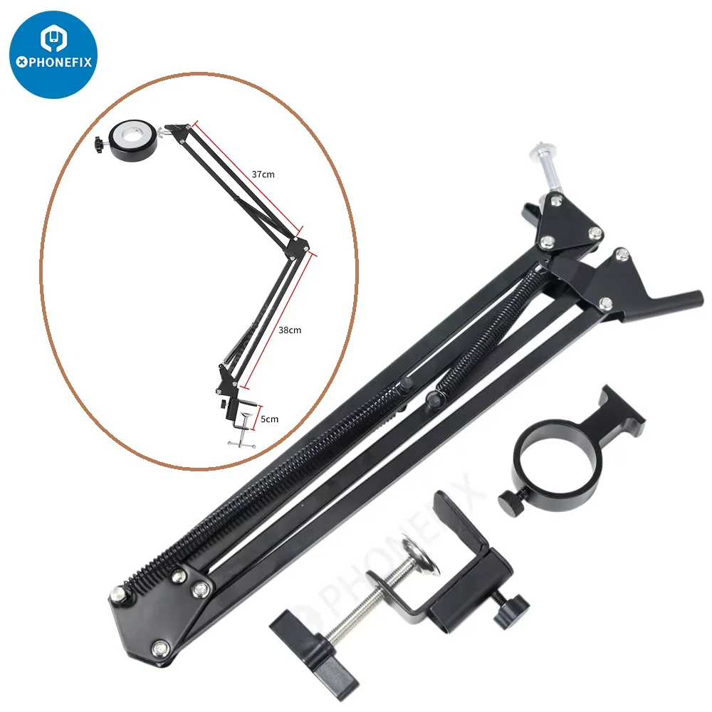 Extendable Recording Professional Microscope camera Holder Suspension Boom Scissor Arm Stand Holder with Clip Table Mounting