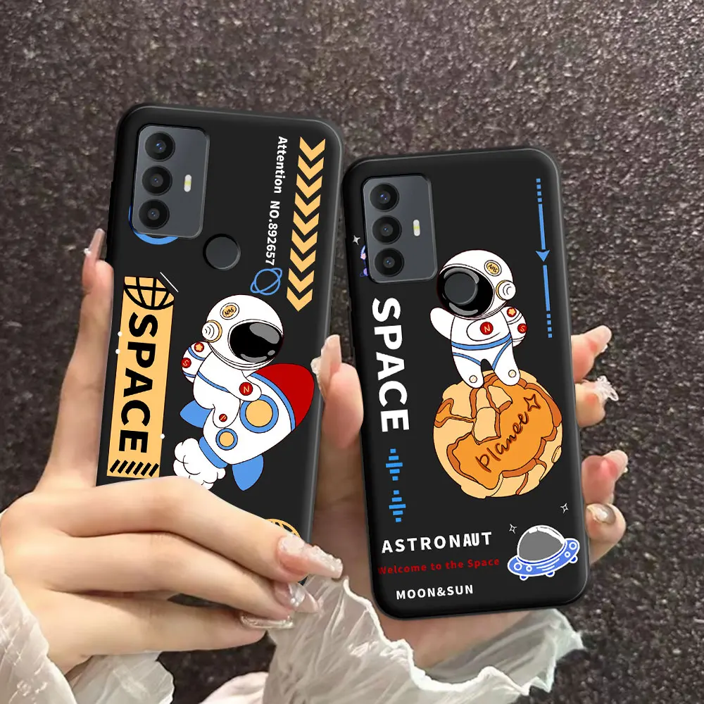 For TCL 30E 306 305 Case Cartoon Soft Silicone TPU Astronaut Pattern Phone Case For TCL 306 Lovely Back Cover Protective Fundas