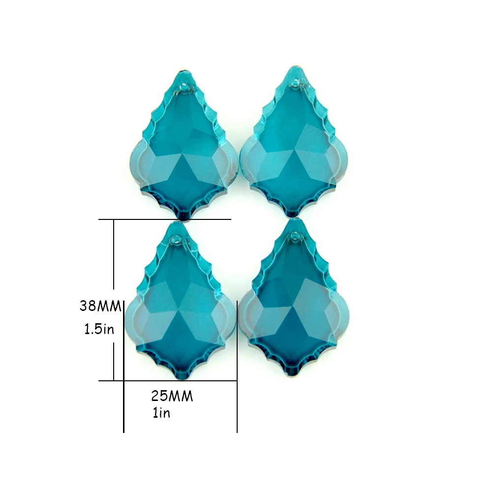 

38mm/50mm/63mm/76mm 5 Pieces Zircon Blue Maple Leaf Crystal Prism Suncatchers Chandelier Parts Glass Lighting Hanging Pendant