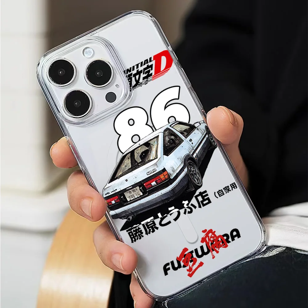 Bilibili Anime Initial D Phone Case for iPhone 12 11 13 14 15 16 Max Pro Plus Magsafe Magnetic Wireless Cover