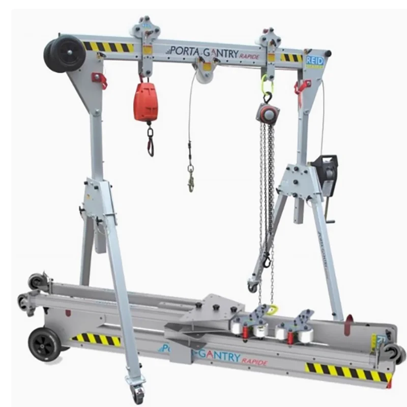 1T 1000kg Foldable Mini Aluminum Alloy Mobile Gantry Crane Lightweight Adjustable Height Lifting Electric Cranes for Repair
