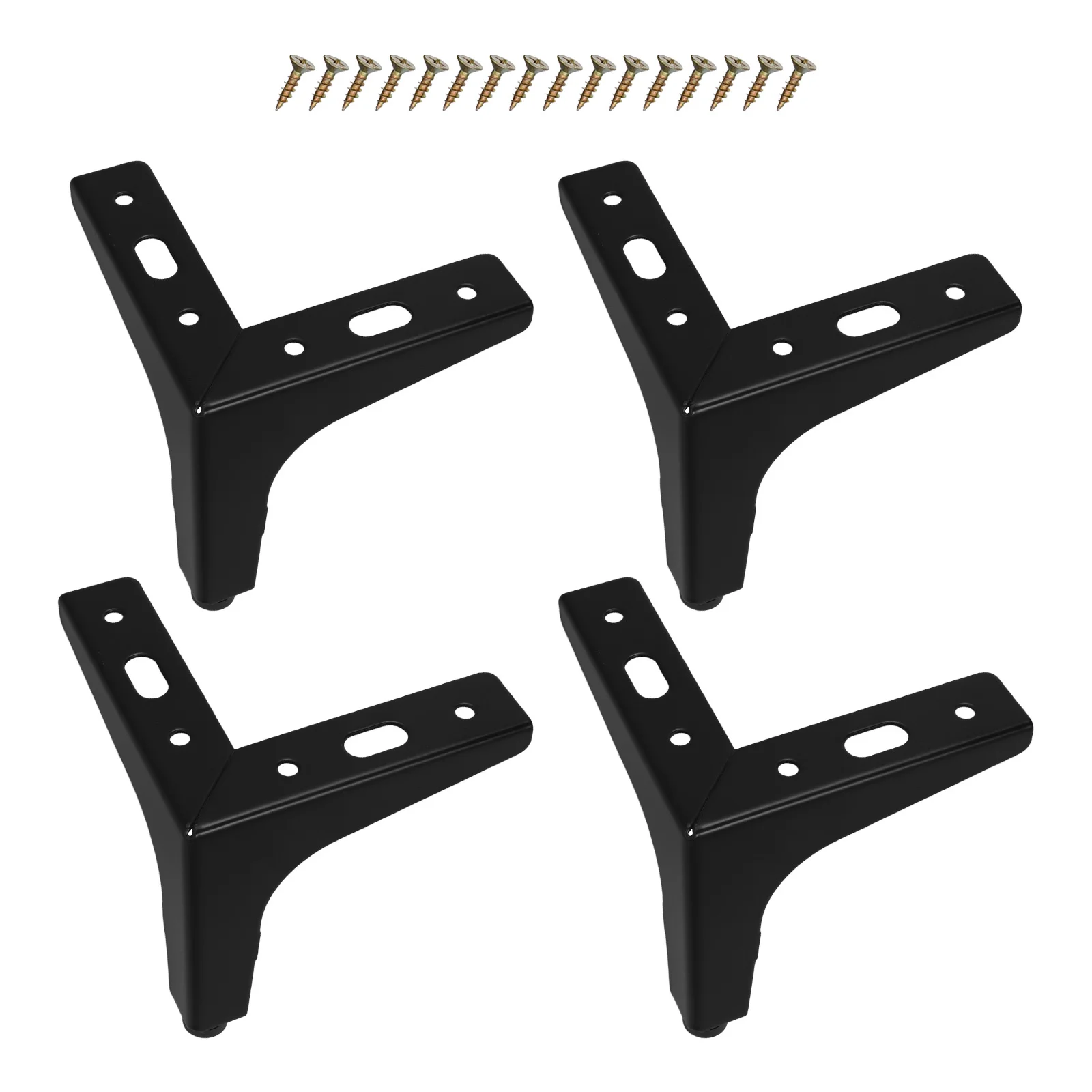 

4Pcs Iron Furniture Legs 10Cm Modern Triangle Metal Feet for Sofa Cabinet Chair Table Desk Cupboard Bench Sturdy Replacement