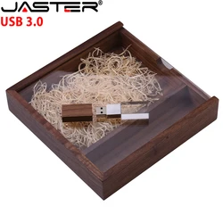 JASTER Photography Wedding Gift USB 3.0 Flash Drives 128GB Album Wooden Box Memory Stick 64GB High-speed Music Pen Drive 32GB