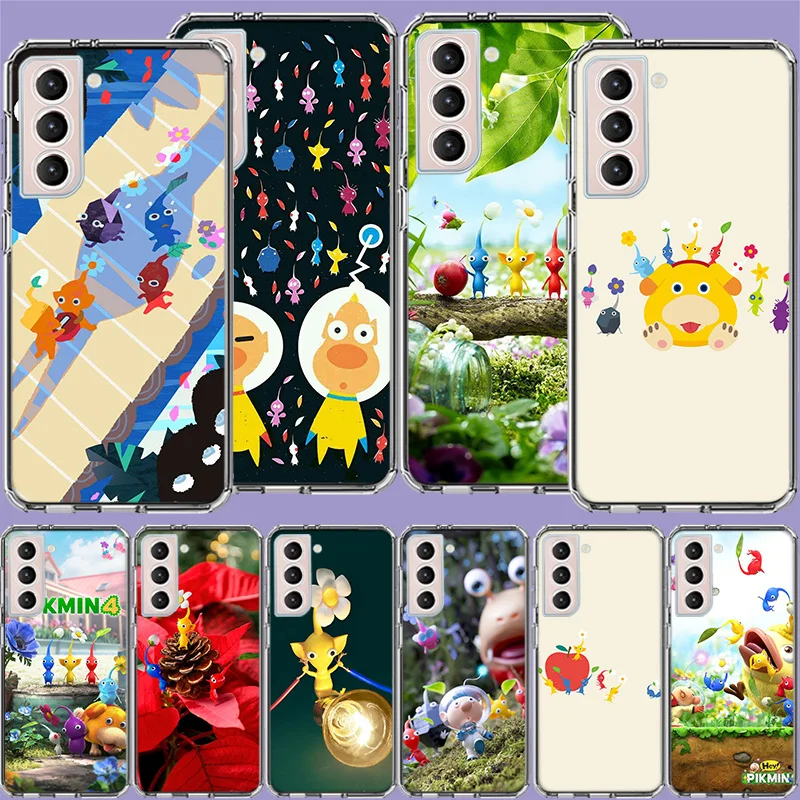 Jogo pikmin 4 caso de telefone para samsung s24 fe galaxy s22 s25 ultra s25 borda s21 s23 fe s20 s10 plus capa escudo coque claro silico
