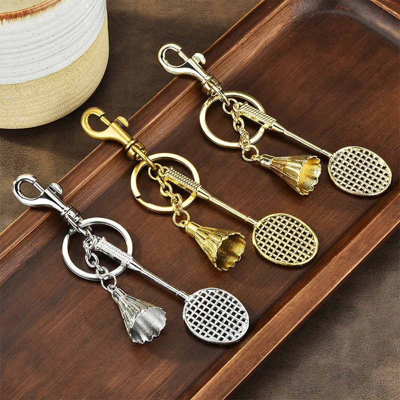 Alloy Badminton Sports Series Keychain Pendant For Women Men Cute Mini Badminton Keyring Exquisite Backpack Decoration Gifts