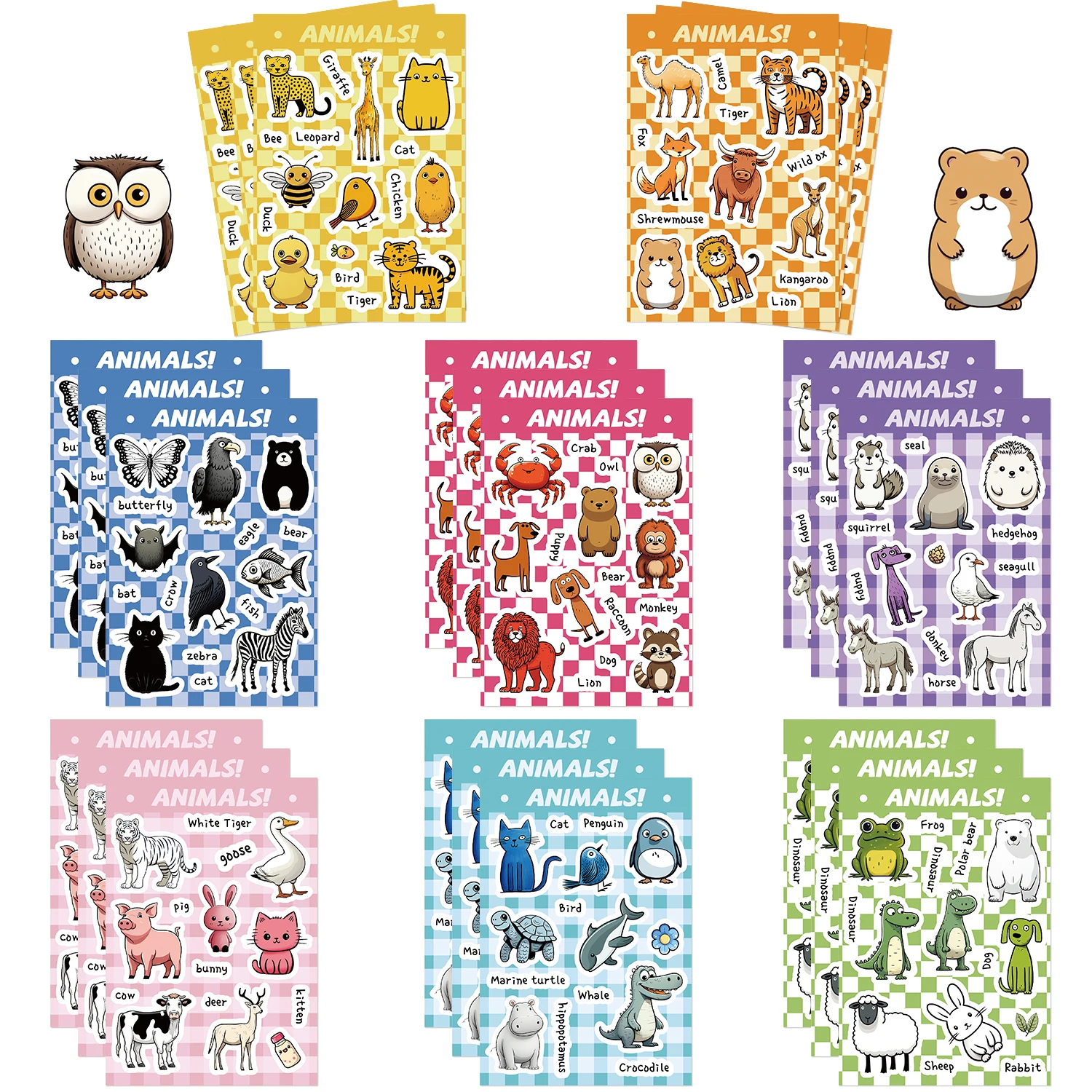8pcs kreative niedliche Tiers kizzen Cartoon Aufkleber Aufkleber DIY Laptop Gepäck Telefon Motorrad wasserdicht Aufkleber Kinder Spielzeug