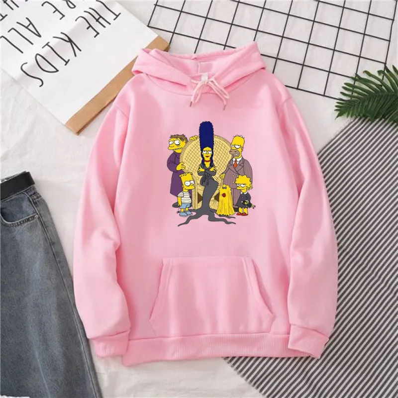 Women\'s Hoodie Simpson Hoodies Print Funny Family Loose Cartoon Graphic Sweatshirt Women Winter Clothes 90s Streetwear Tops