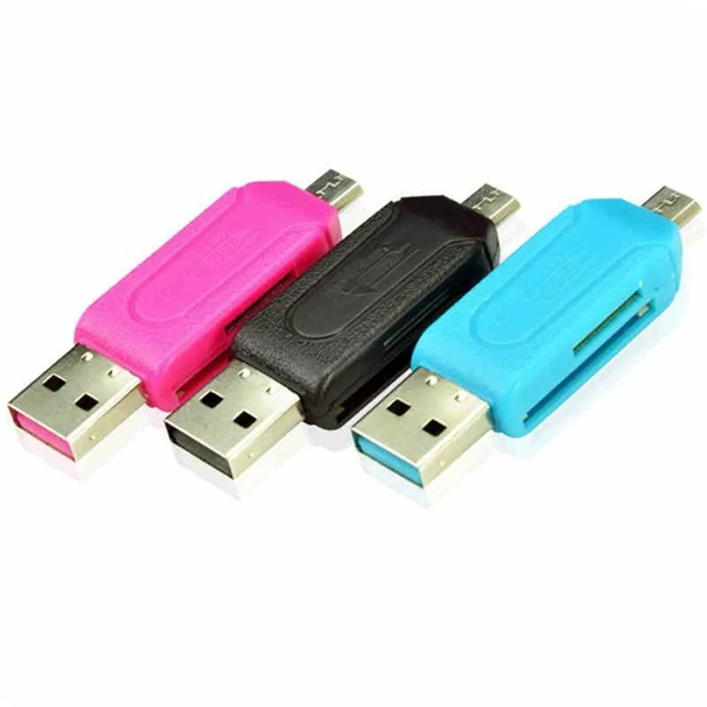 Зарядное устройство 2 в 1 с Micro USB, устройство для чтения SD, TF-карт, адаптер OTG с Micro USB для телефонов Samsung, Android, компьютеров