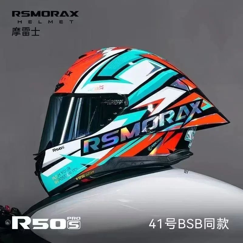 New Arrival MOTORAX Motorbike Full-face Helmet for Men and Women in All Seasons Big Tail Wing Moto Hundred Flowers Bloom Helmet