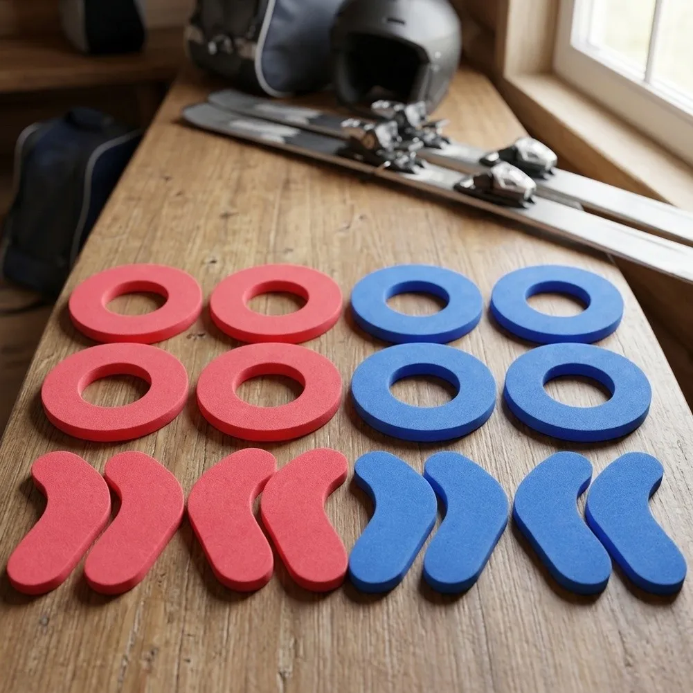 For Winter Sports Blue Red Ski Boot Ankle Pads Anti-Rub Boot Inserts Quick Attachment Backing Friction Reduction Design