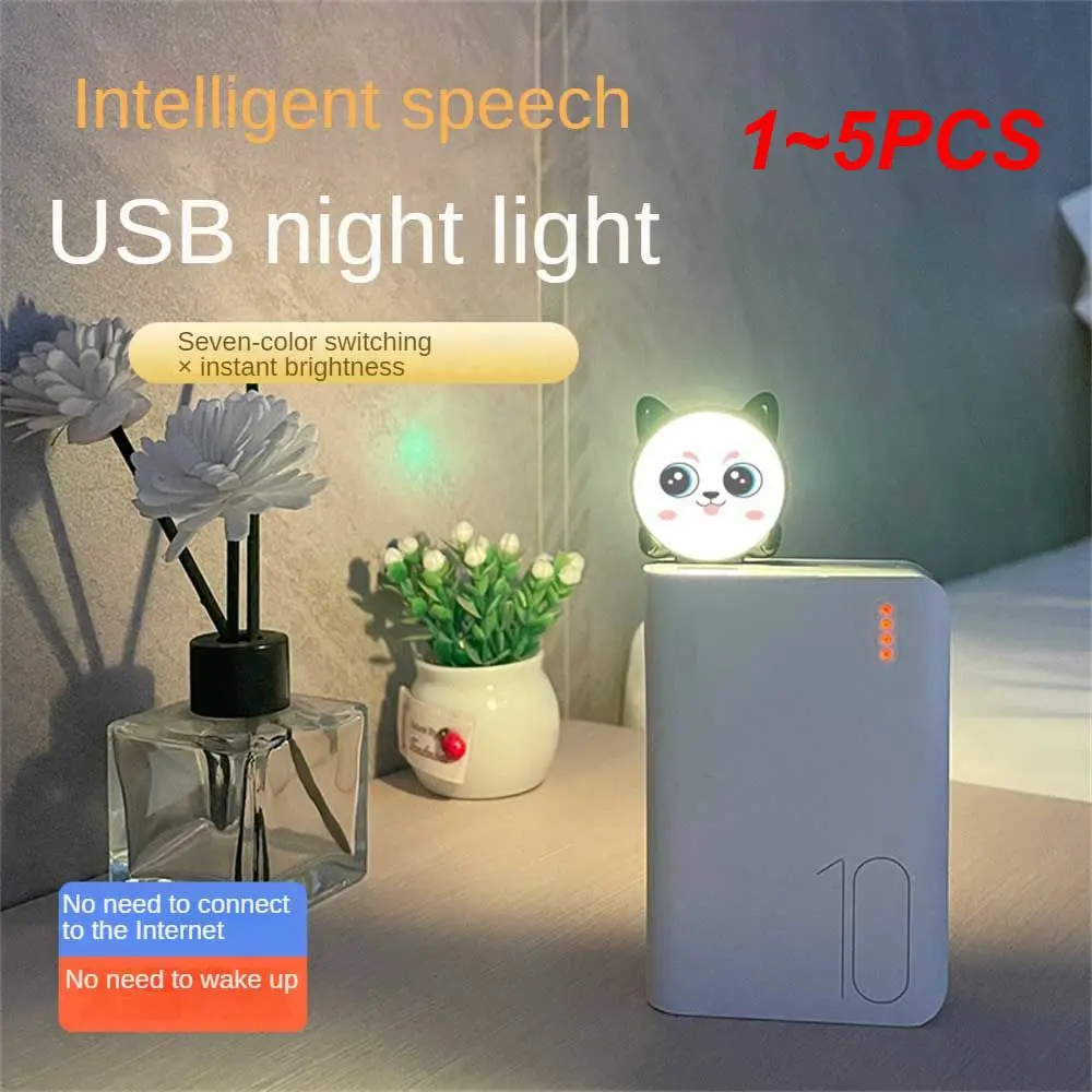 

1~5PCS Wall Mounted Lamps Convenient Offline Control Voice Control Usb Interface Intelligent Voice Room Decoration Night Light