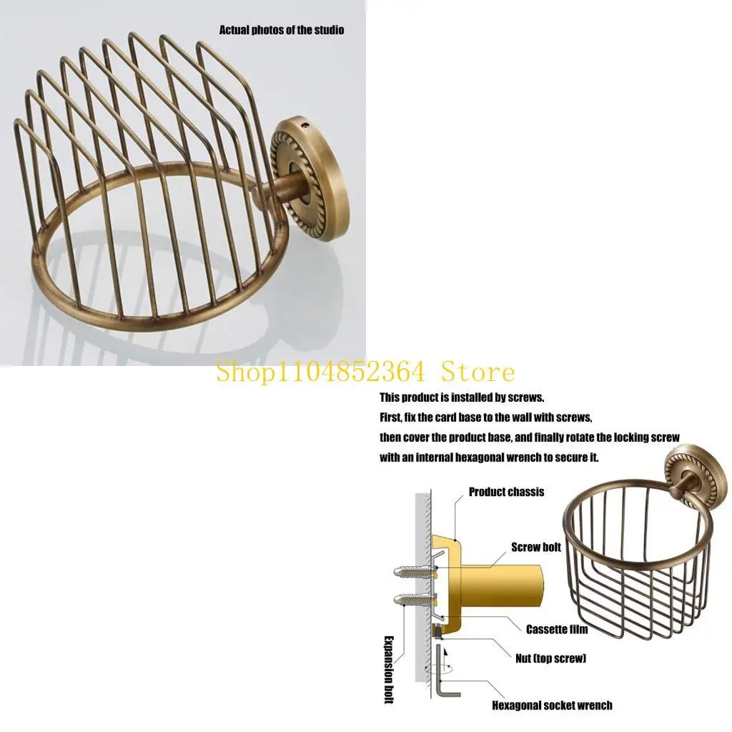 

652f Металлическая ванная комната настенная настенная туалетная диспенсер традиционная валика