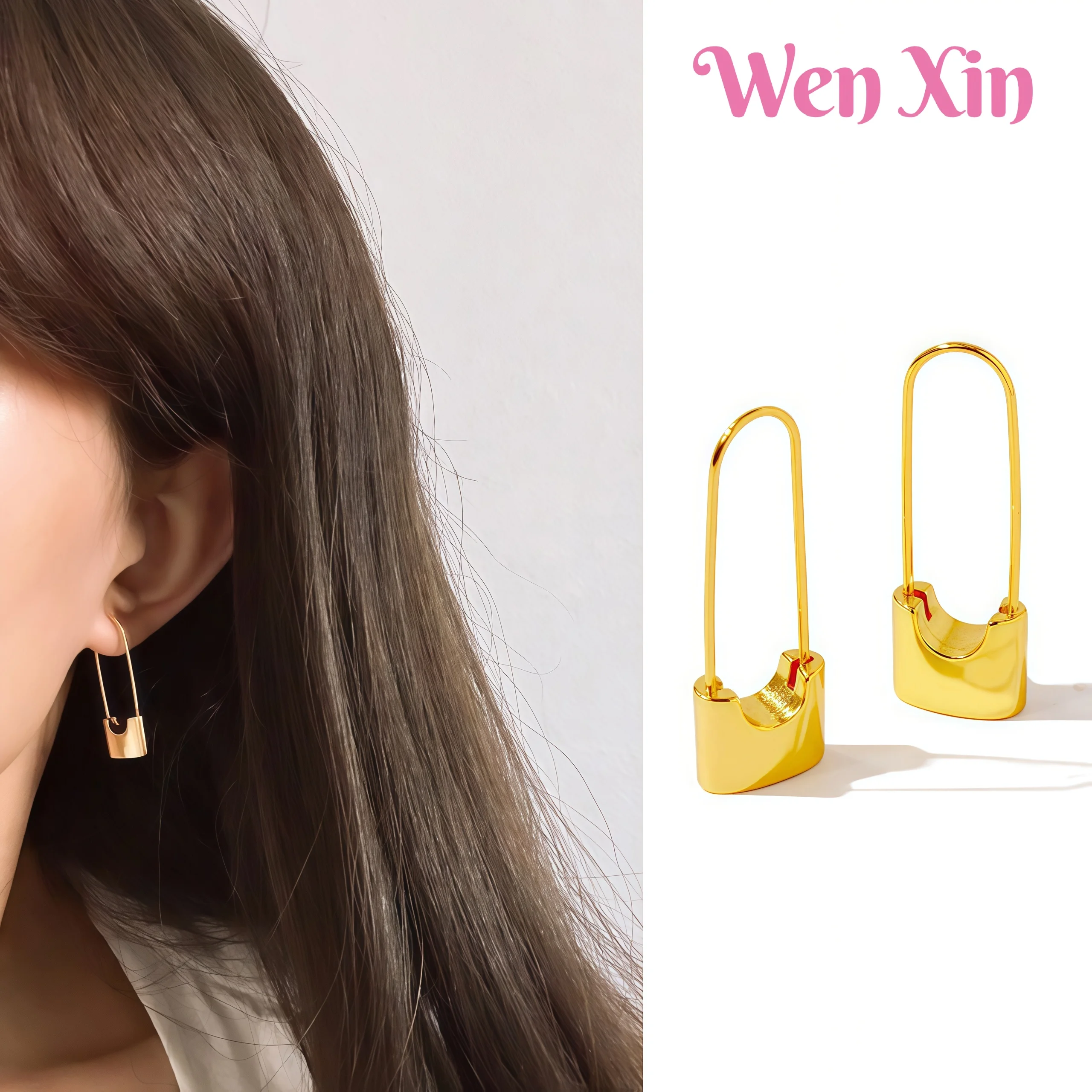 

WENXIN New Top Grade Quality Jewelry Stud Earrings Square Earrings With Low Luxury Diamond Studded Blue Gemstone Earrings
