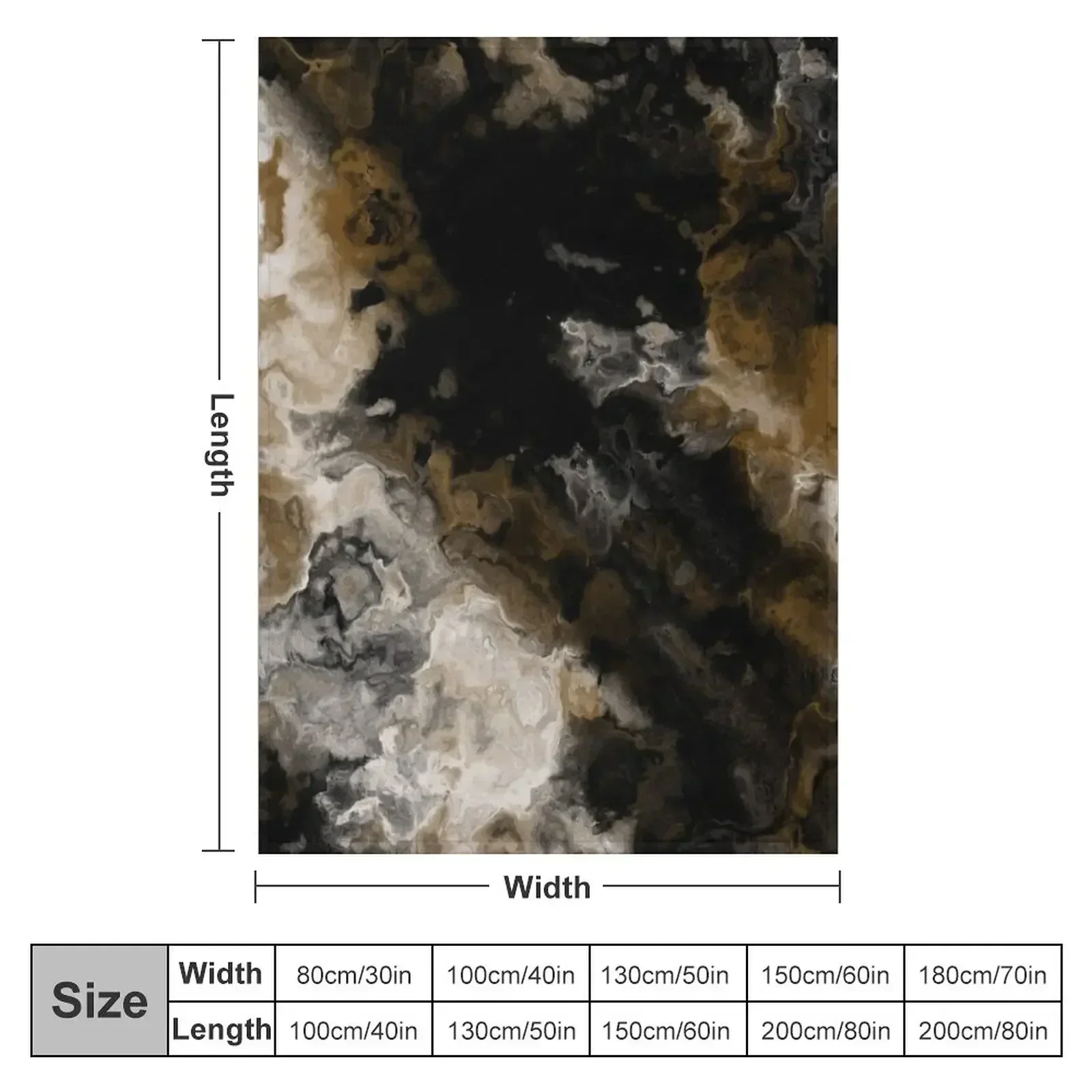 Black Gold and White Abstract Throw Blanket Thermals For Travel Sofa warm for winter Blankets