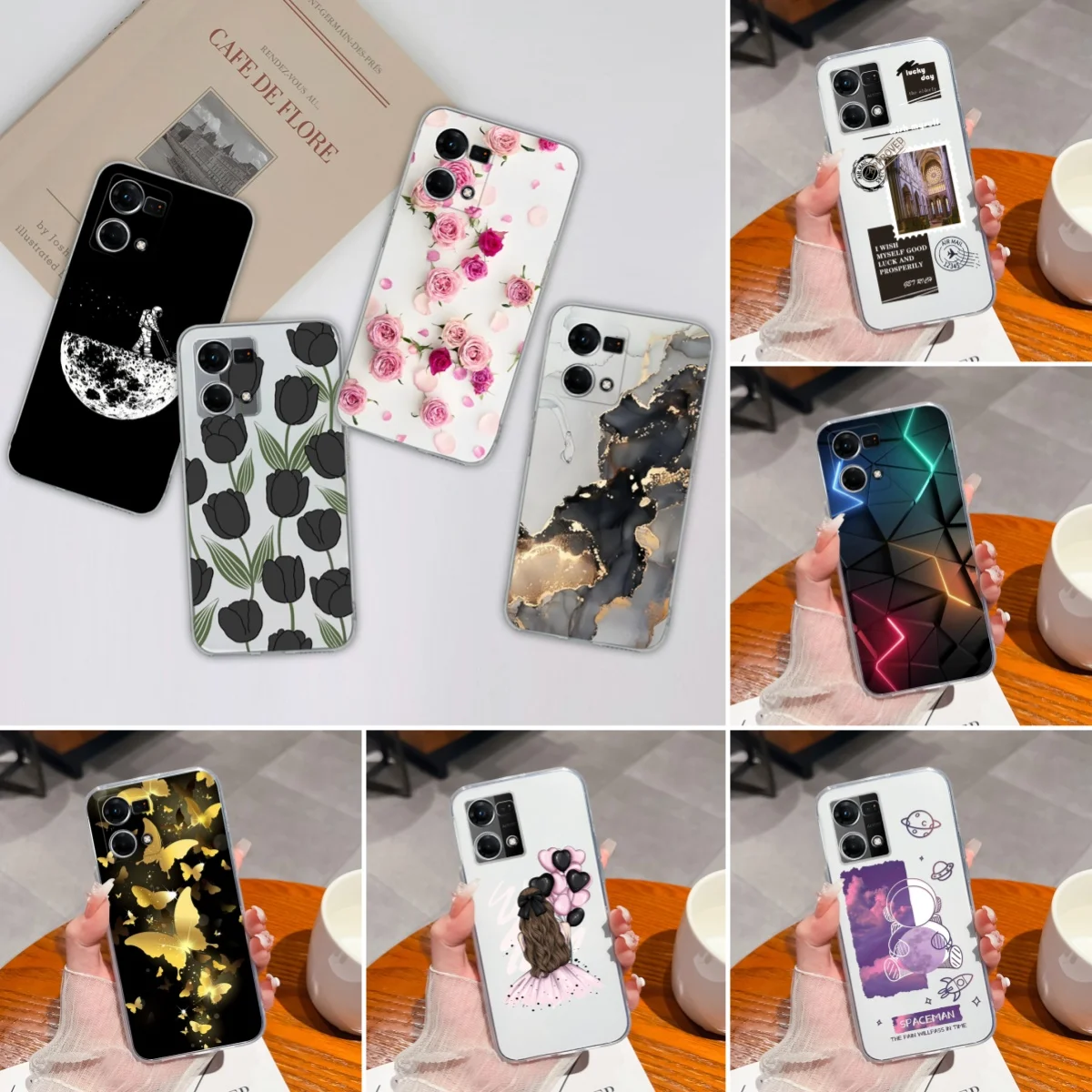 Case For Oppo Reno 7 Pro SE Fashion Phone Cover New Soft TPU Clear Silicone Anti Drop Protector For Oppo Reno7 4G 5G 7Pro 7SE