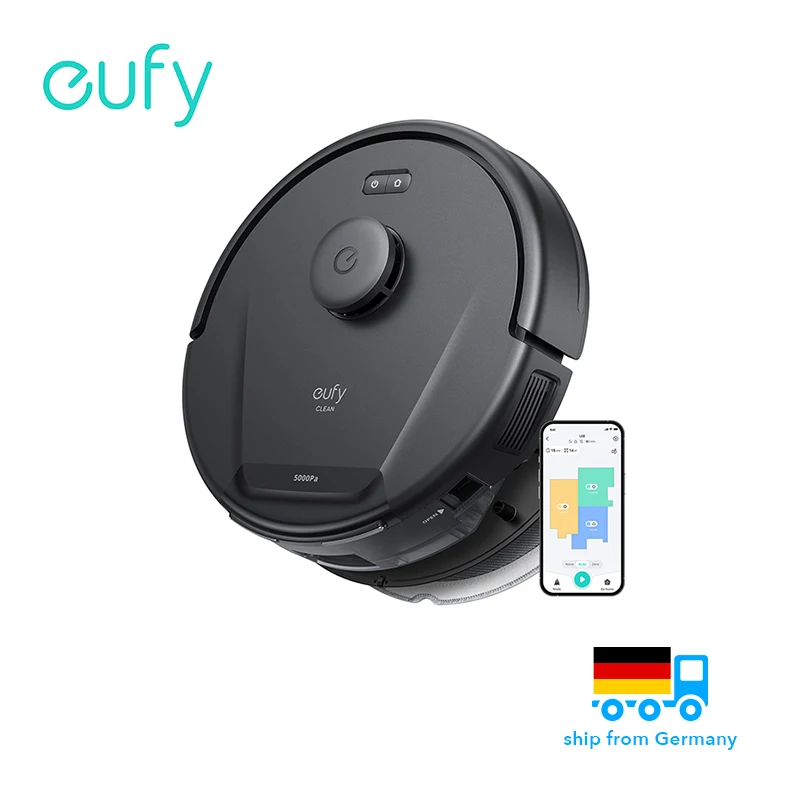 eufy L60 Robot Vacuum Cleaner Mop Function Ultra Strong 5000Pa Suction Power iPath Laser Navigation for Thorough Floor Cleaning