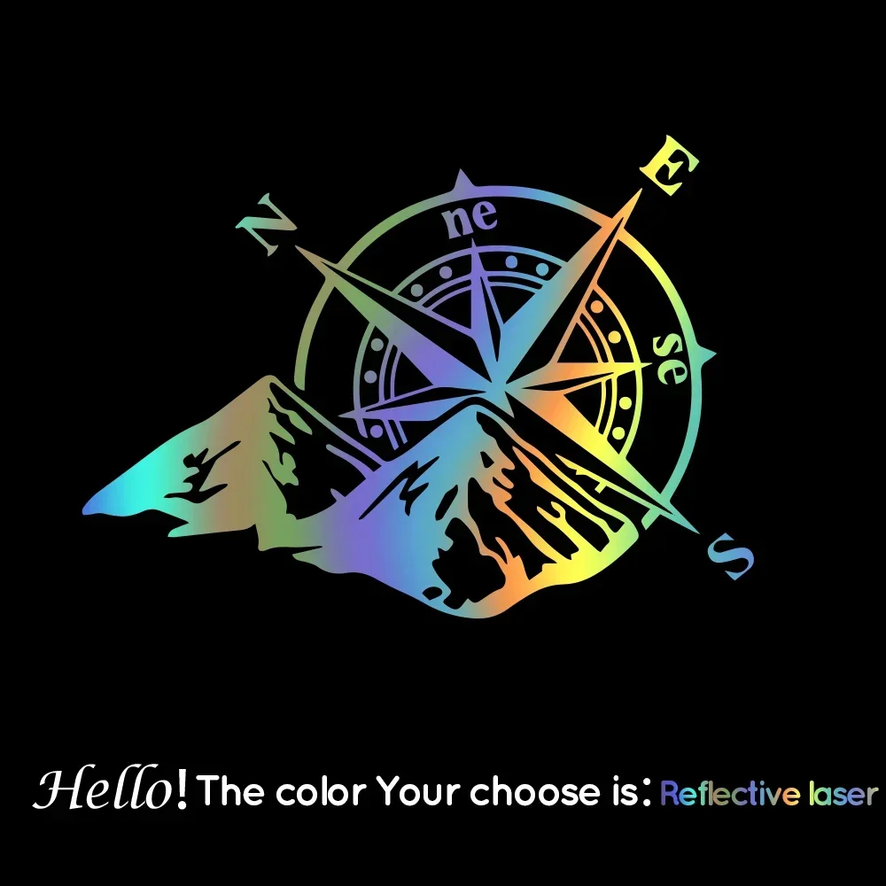 Refelctive Color Compass Vinyl Sticker For  Forest Adventure  Motor Auto Decal Vinyl On Car 16cm*12cm