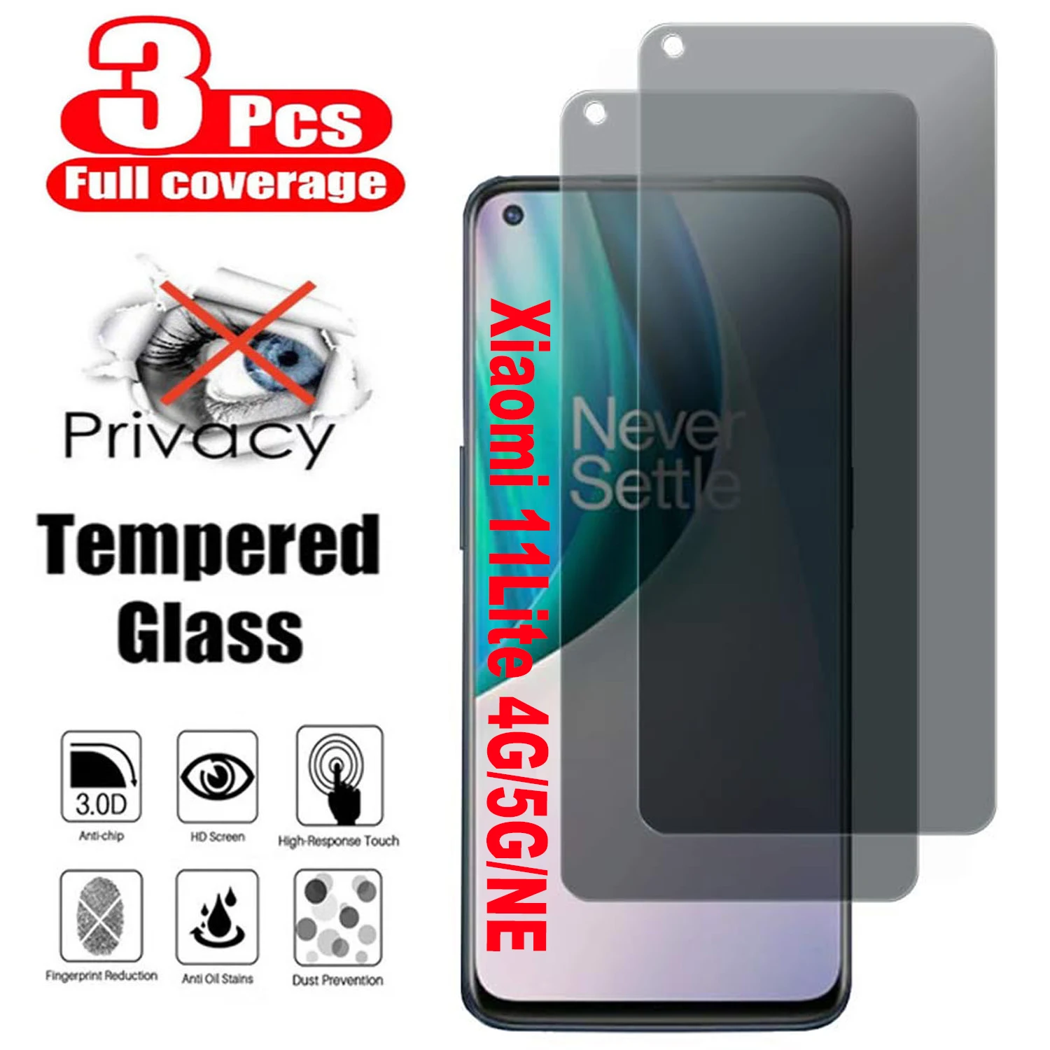 

Tempered Glass For Xiaomi 11 Lite 5G NE Privacy Screen Protector