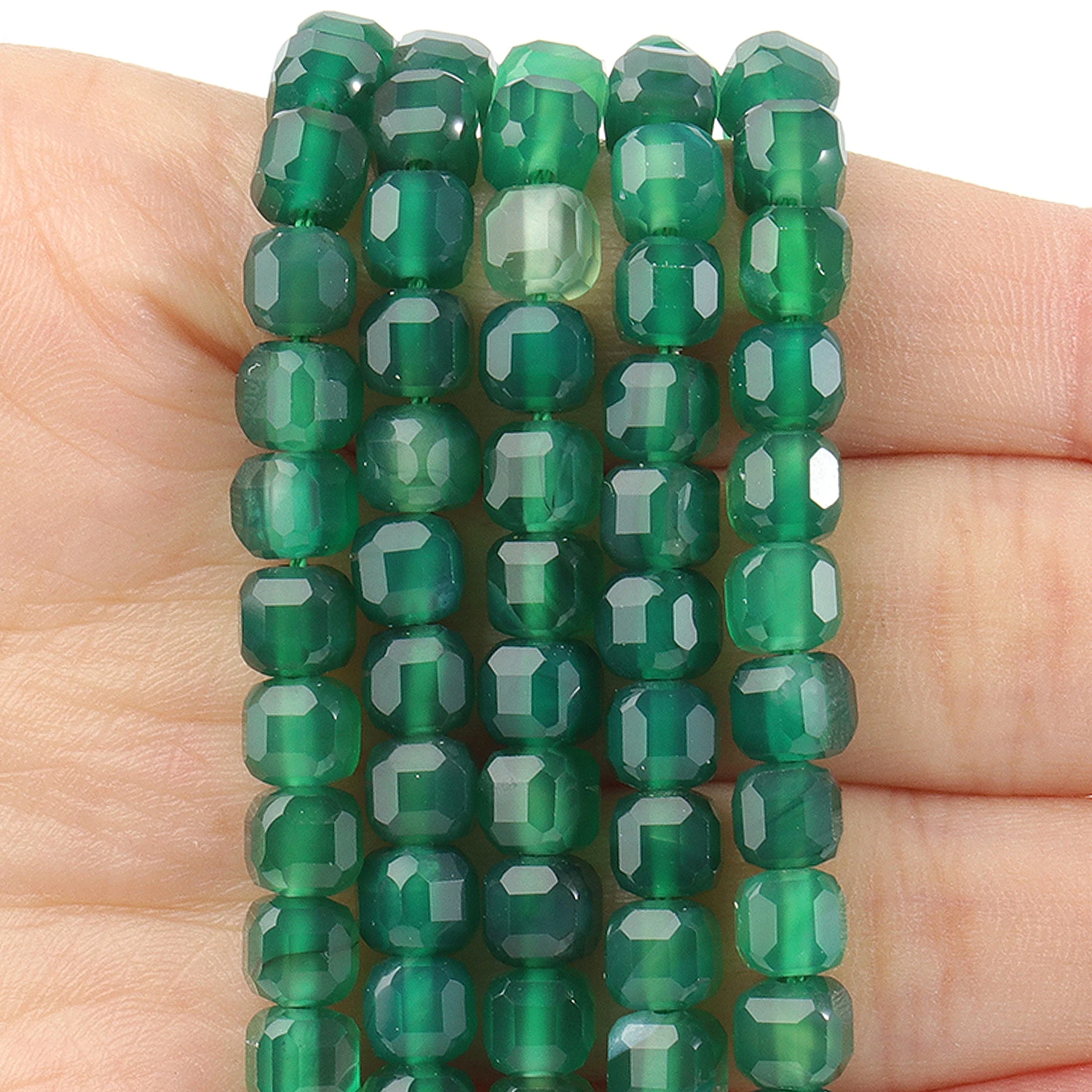 Natural Green Agate Faceted 5mm Square Cube Shape Beads for Jewelry Making Diy Bracelet Necklace Beading Accessories