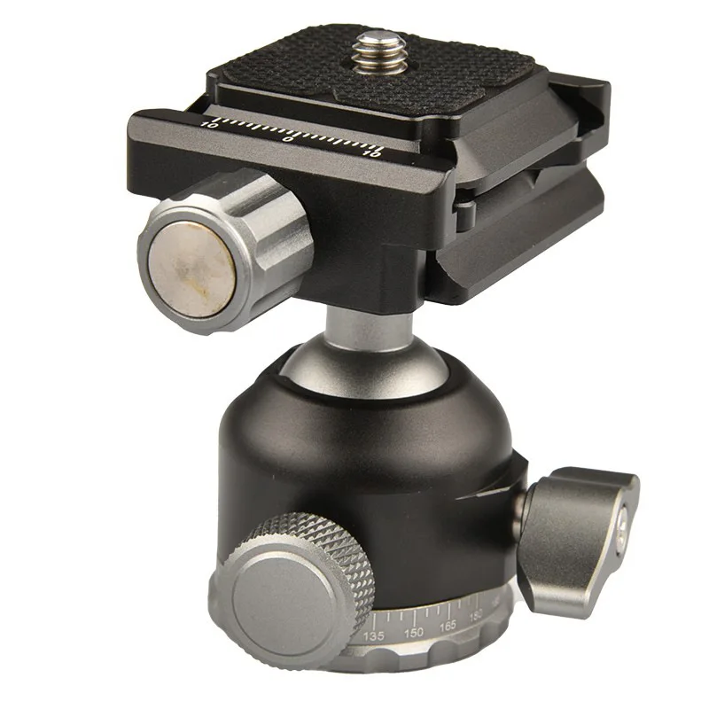Metal panoramic spherical gimbal with independent chassis lock balance level micro-single inverse stand