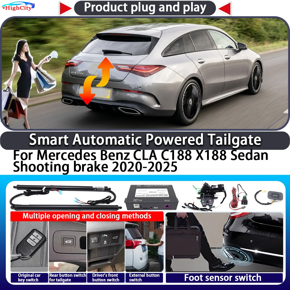 For Mercedes Benz CLA C188 X188 Sedan Shooting Brake 2020-2025 Smart Automatic Powered Tailgate Key Kit Electric Power Tailgate
