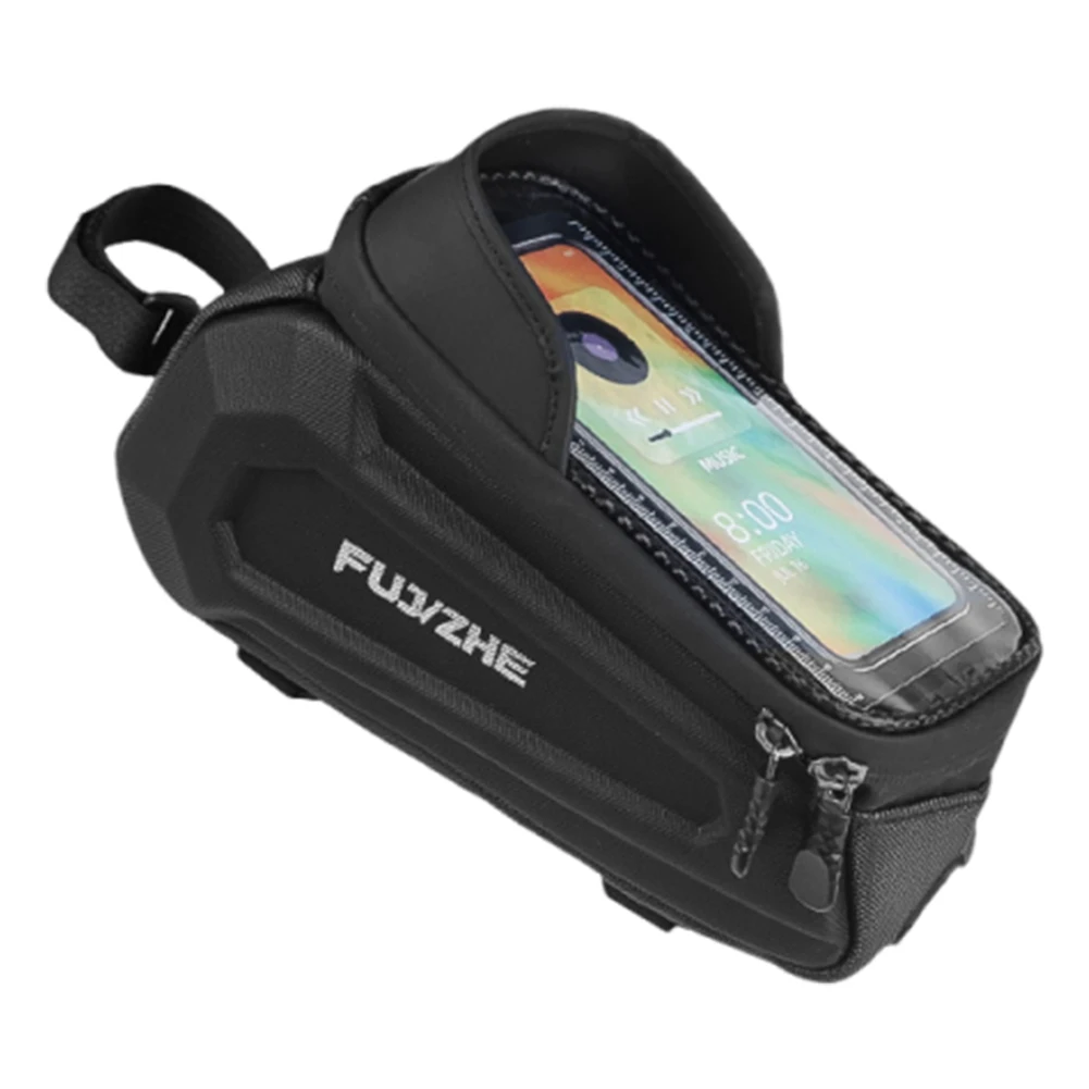 1.5L バイクトップチューブバッグ 防水バイクフロントフレームバッグ ハードシェルバイクフォンバッグ サイクリングポーチ ロードバイク マウンテンバイク用