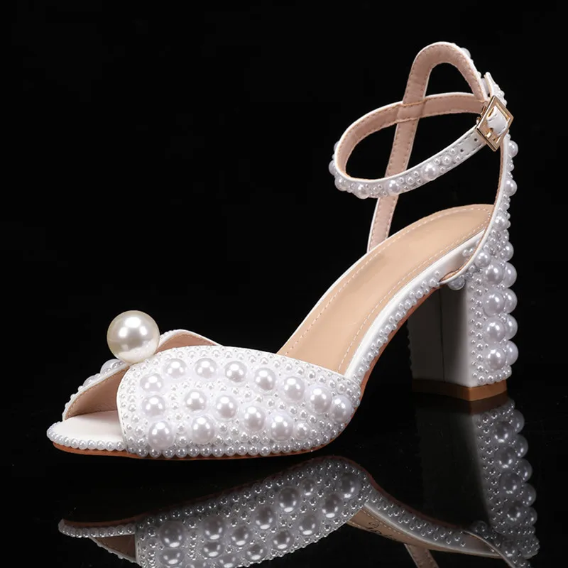 

Fashion Beaded High heels Wedding Banquet Prom Shoes Sandalias Summer Luxury Heeled Women Gladiator Sandals