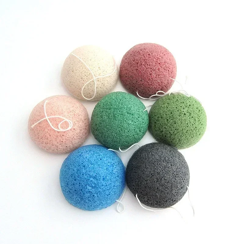 5pcs Konjac Sponge for Washing Face Round Konjac Konnyaku Sponge Facial Cleansing Exfoliator Bathing Puff