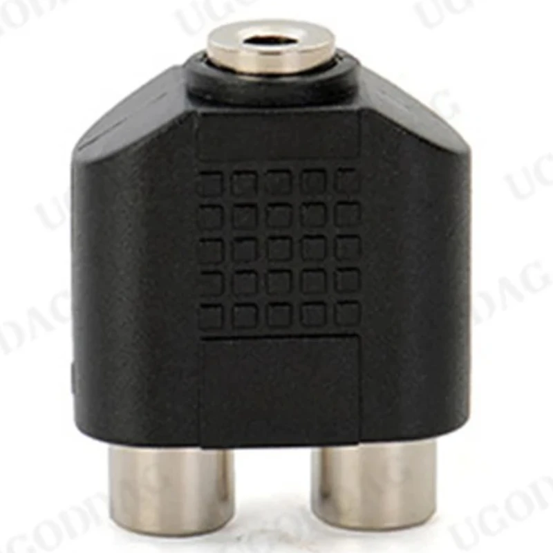 3.5mm Jack To 2 RCA Female to Female Audio Jack Connector Adapter