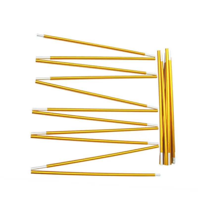 Outdoor Camping Aluminum Alloy Camp Tent Poles Canopy Golden 7.9/8.5mm*333/360/404/442cm