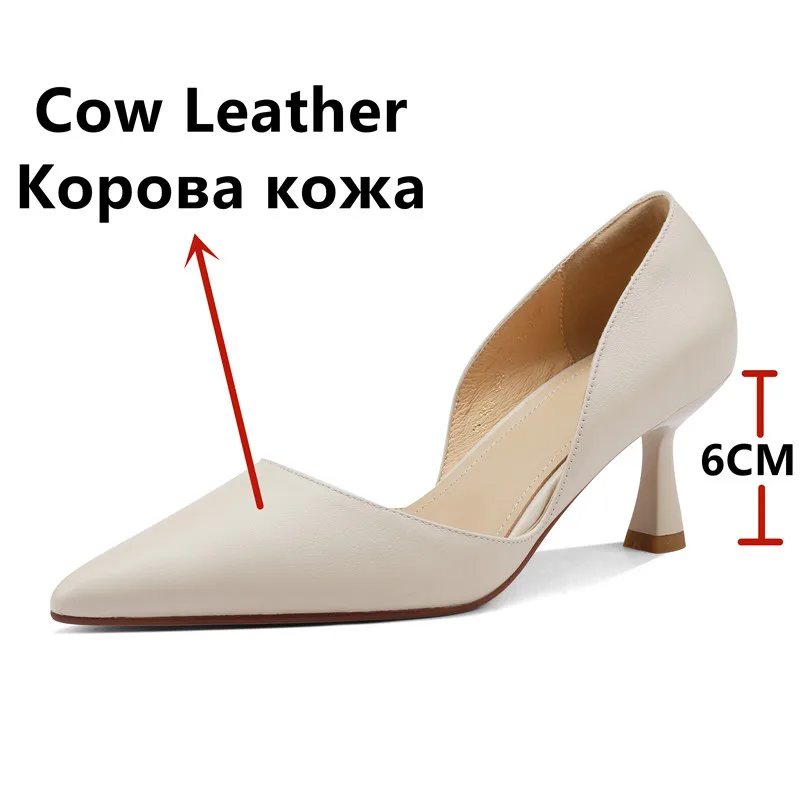 FEDONAS Basic Women Pumps Spring Summer Dress Office Ladies Pointed Toe Thin Heels Genuine Leather Shoes Woman Fashion Elegant