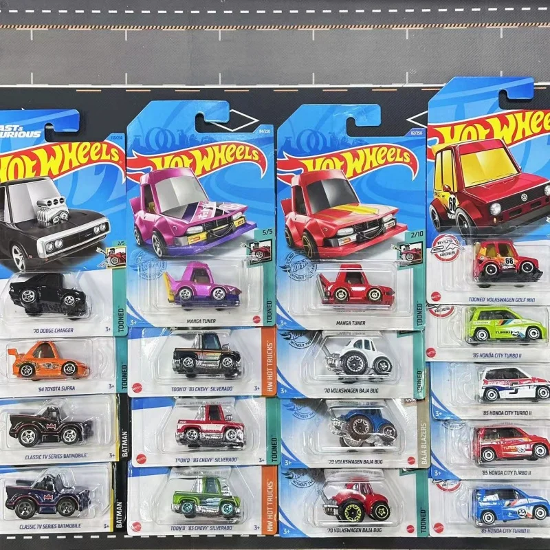 

Hot Wheels 2025 Hotwheels 2025 Silver Series Tooned Gulf 1/64 Модель автомобиля Volkswagen Toyota Dodge Golf Chevy Манга Тюнер Детские игрушки