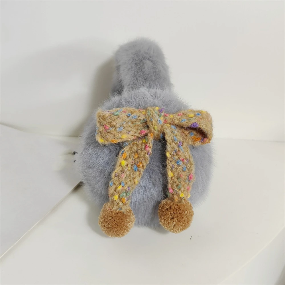Korean Style Vintage Faux Fur Plush Earmuffs Wave Point Soft Y2k Bowknot Earmuffs Thicken Sweet Winter Earflap Outdoor