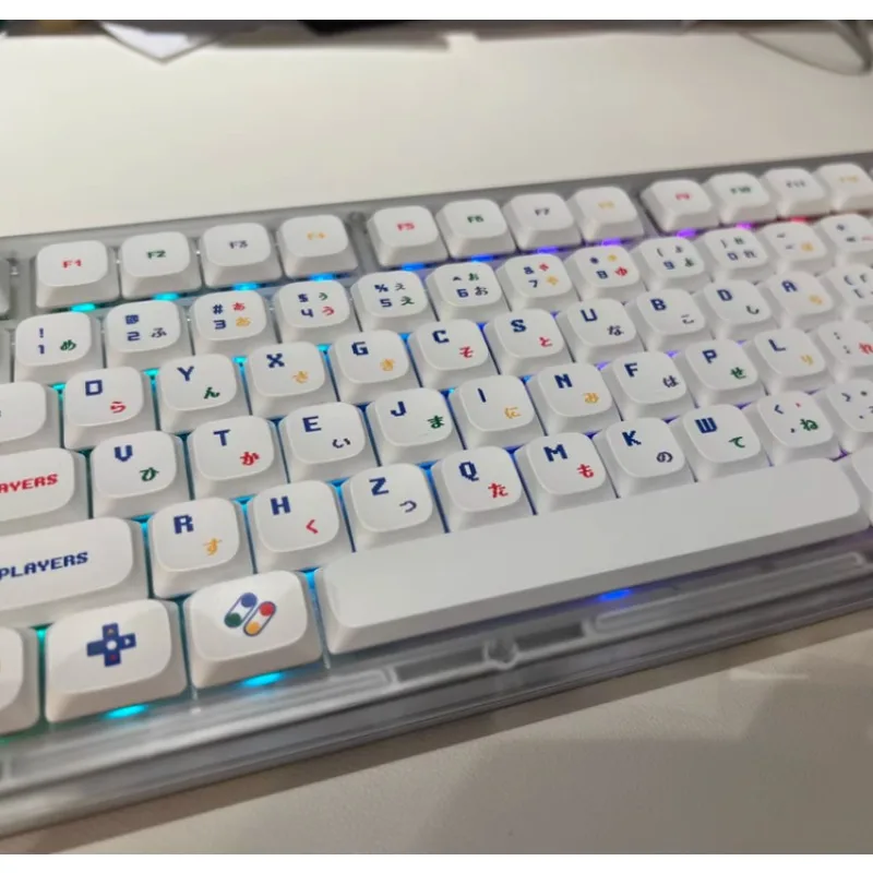 

Новое поступление, бестселлер, низкопрофильный переключатель, белая минималистичная механическая клавиатура - пользовательские колпачки для клавиш PBT с сублимационной краской