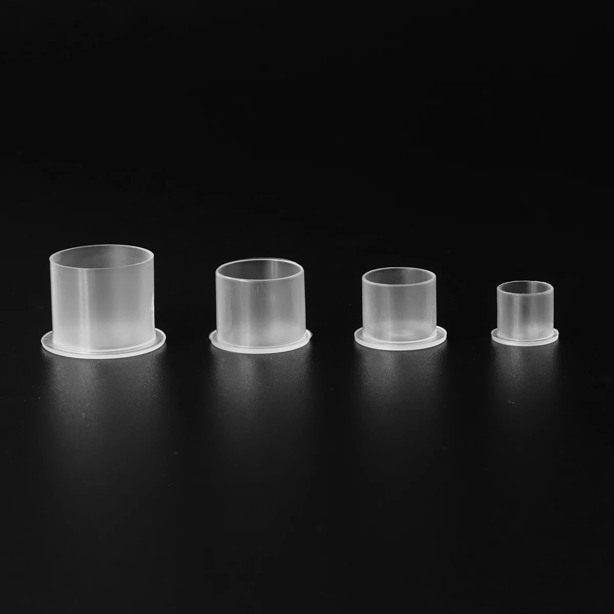 Mamba 1000pcs Tattoo Ink Caps S/M/L/XL Disposable Tattoo Ink Cups with Base Clear Plastic Pigment Permanent Makeup Container