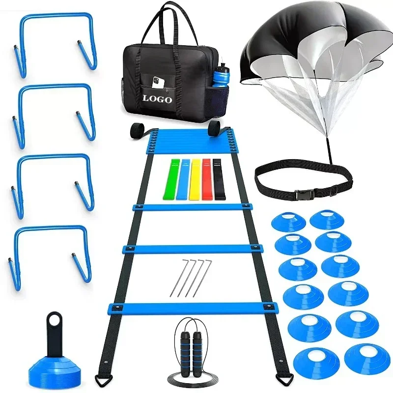 Sports Agility Training Equipment with Training Ladder and Soccer Cones, Speed and Agility Training Set - Hurdles