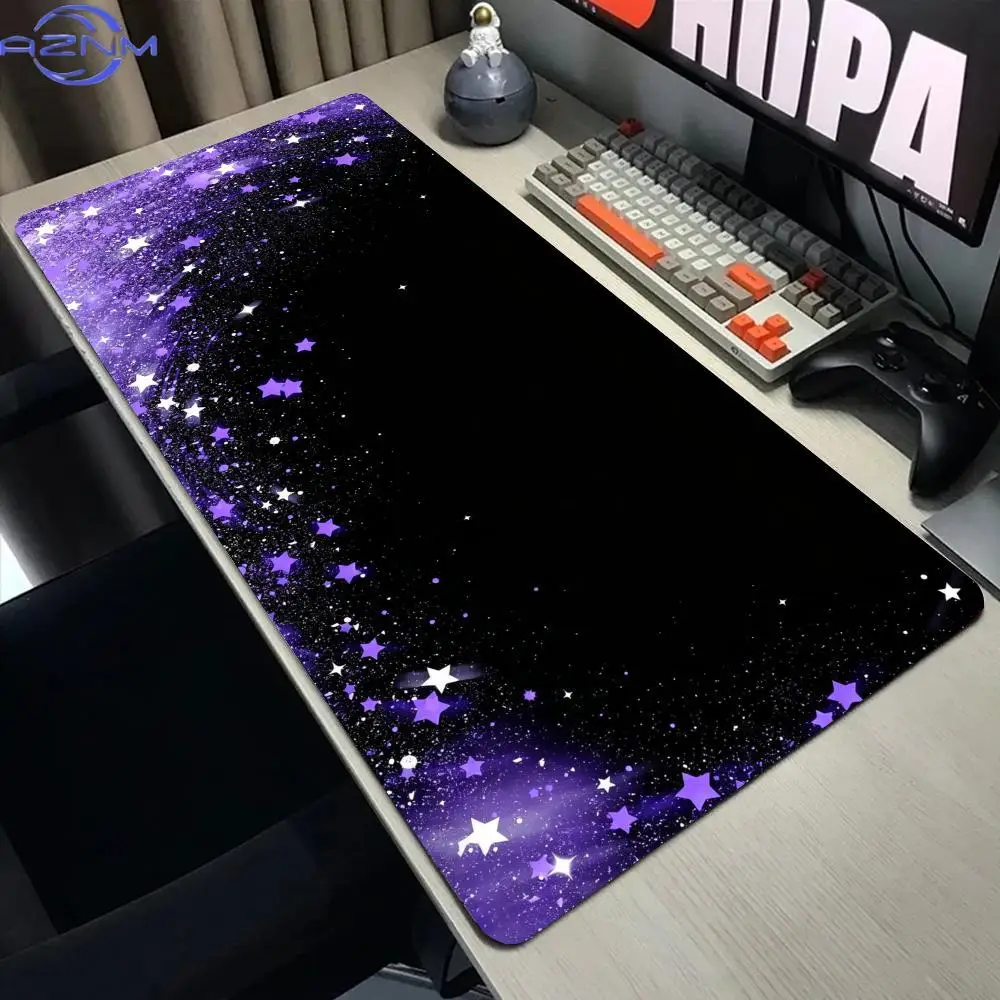 Purple Starfall Mouse Pad Large Computer Office Game Table Mats Rubber Anti-slip Gaming Keyboard Mousepads Long Desk Pads