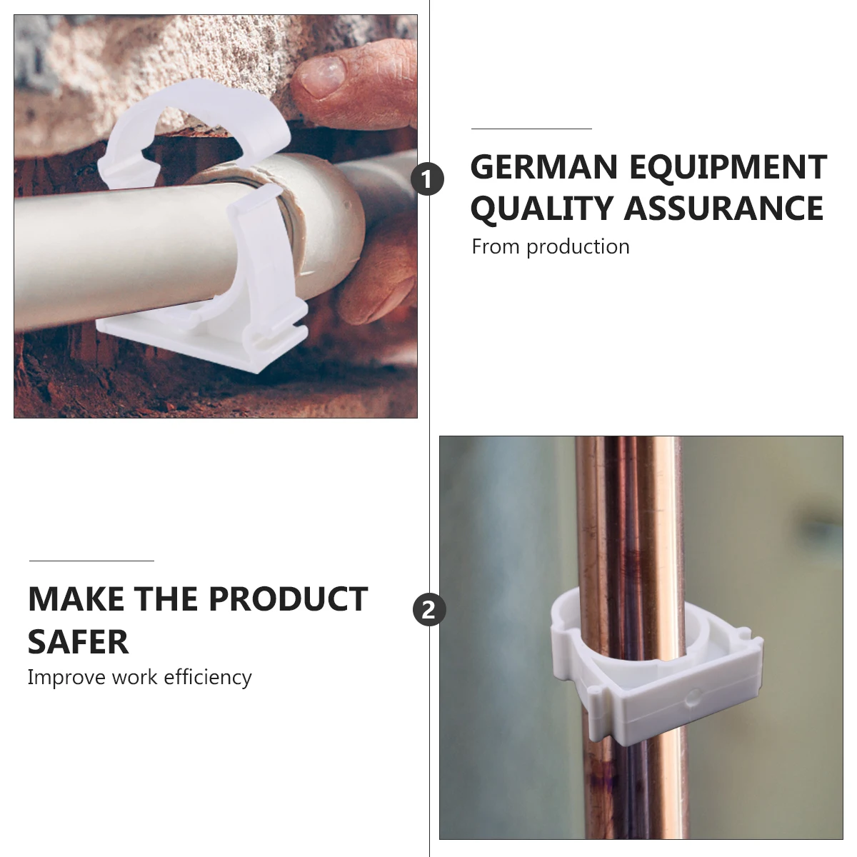 

10 Pcs Pipe Card Industrial Clamp White Clip for Water Tank Easy to Install Fitting Plastic Supply