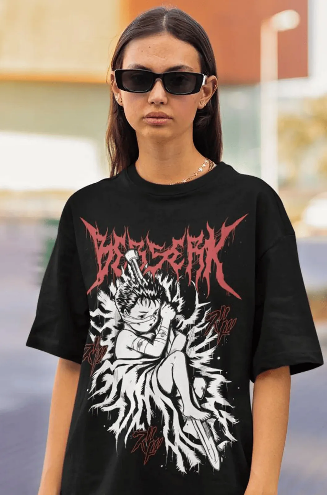 guts kid berserk T-shirt Manga Strip Gut Berserker Armour Anime Gift Black Shirt