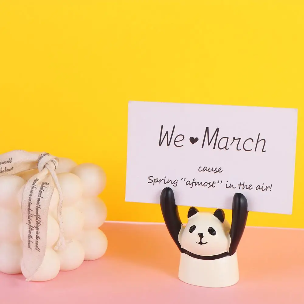 جميل رسالة سطح المكتب مذكرة حامل قصاصة صورة الباندا اليد رفع بطاقة كليب الضفدع الحيوان على شكل صور الواقف كليب الديكور #2